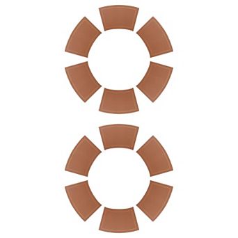 Set of 12 Wedge Faux Leather Placemats Heat Resistant Round Table Mats, 20"x12"