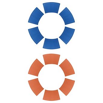 Set of 12 Wedge Faux Leather Placemats Heat Resistant Round Table Mats, 20"x12"