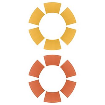 Set of 12 Wedge Faux Leather Placemats Heat Resistant Round Table Mats, 20"x12"