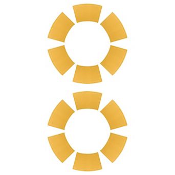 Set of 12 Wedge Faux Leather Placemats Heat Resistant Round Table Mats, 20"x12"