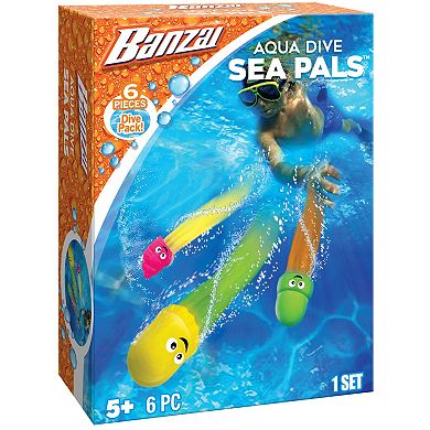 Banzai 6-Piece Aqua Dive Sea Pals Water/Pool Toy Dive Set