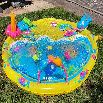 Banzai Jr. Wiggle 'N Waves 44" Wobbly Activity Water Sprinkling Play Mat