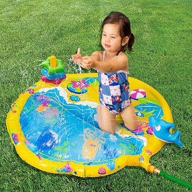 Banzai Jr. Wiggle 'N Waves 44" Wobbly Activity Water Sprinkling Play Mat