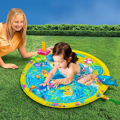 Banzai Jr. Wiggle 'N Waves 44" Wobbly Activity Water Sprinkling Play Mat