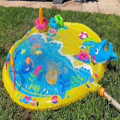 Banzai Jr. Wiggle 'N Waves 44" Wobbly Activity Water Sprinkling Play Mat
