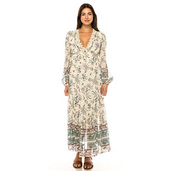 Women's Penelope Rose Printed V-Neck Maxi Dress