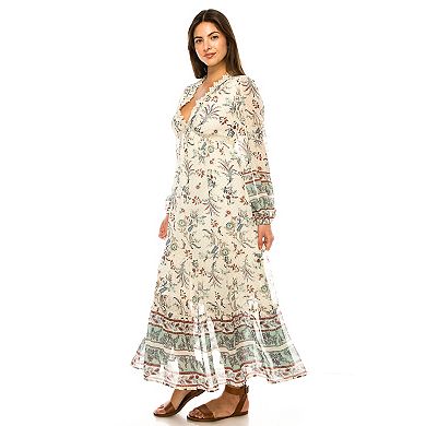 Women's Penelope Rose Printed V-Neck Maxi Dress