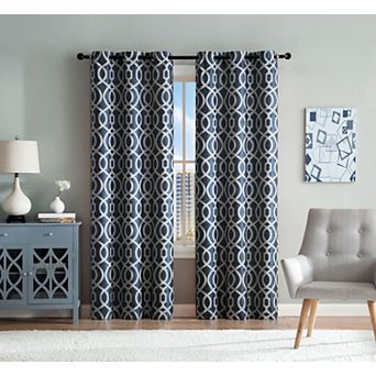 Kate Aurora Royal Living 2 Pack Venetian Semi Sheer Lattice Grommet Top Curtain Panels
