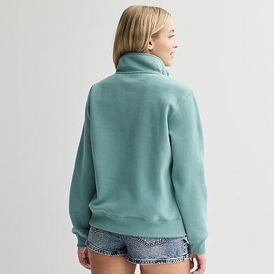 Juniors' Pink Republic Fleece Quarter Zip Popover