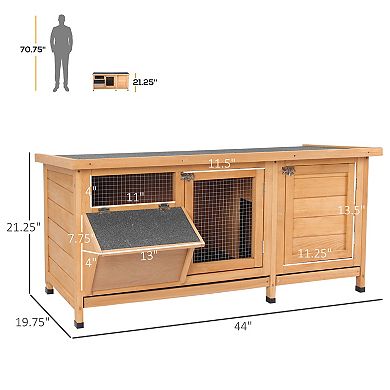 Rabbit Cage with 2 Outside Areas and 1 Main House for Small Animals