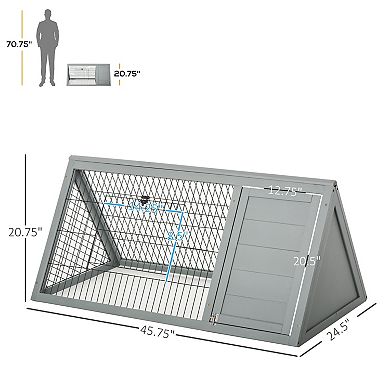 Outside Triangle Shaped Wooden Protective Pet House w/ Ventilating Wire