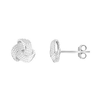 PRIMROSE Sterling Silver Love Knot Stud Earrings