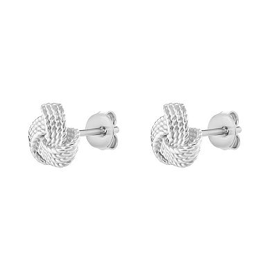 PRIMROSE Sterling Silver Love Knot Stud Earrings