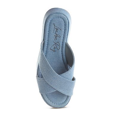 London Rag Karbi Women's Fabric Platform Sandals