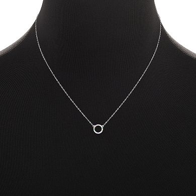 PRIMROSE Sterling Silver Multicolor Cubic Zirconia Circle Cable Chain Necklace