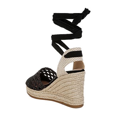 London Rag Sea Breeze Women's Wedge Espadrille Sandals
