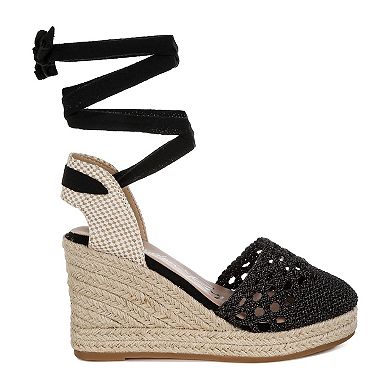 London Rag Sea Breeze Women's Wedge Espadrille Sandals