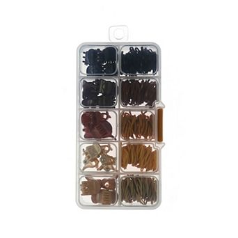 Emberly Assorted Elastics & Claw Clips Storage Box