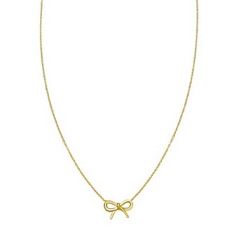 Karat Rush 14k Gold Bow Pendant Necklace