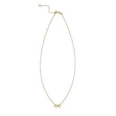 Karat Rush 14k Gold Bow Pendant Necklace