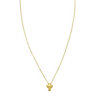 Karat Rush 14k Gold Puff Cross Necklace