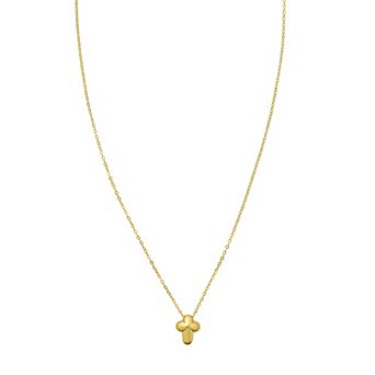Karat Rush 14k Gold Puff Cross Necklace