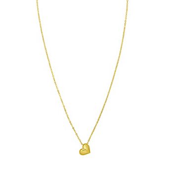 Karat Rush 14k Gold Puff Heart Necklace