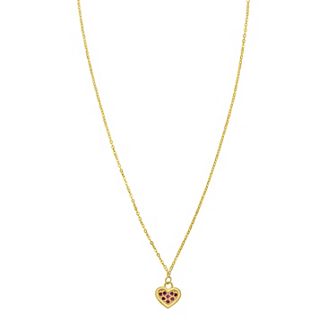 Karat Rush 14k Gold Ruby Heart Pendant Necklace