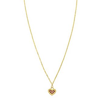 Karat Rush 14k Gold Ruby Heart Pendant Necklace
