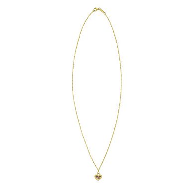 14k Gold Ruby Heart Pendant Necklace