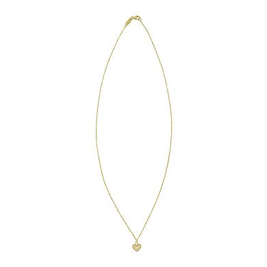 14k Gold Diamond Accent Heart Pendant Necklace