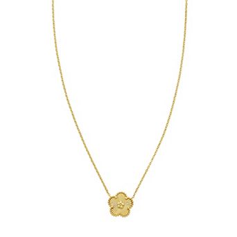 Karat Rush 14k Gold Stationed Flower Necklace