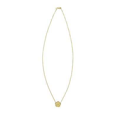 Karat Rush 14k Gold Stationed Flower Necklace