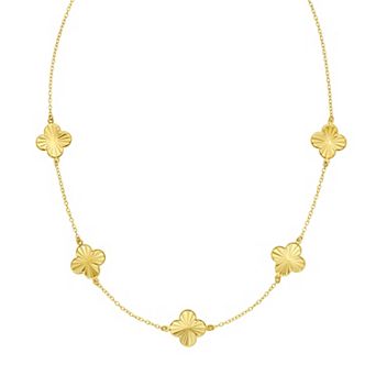 Karat Rush 14k Gold Multi Stationed Flower Necklace