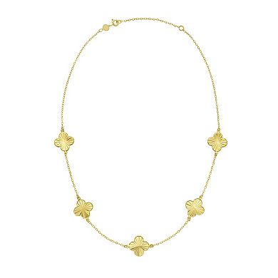Karat Rush 14k Gold Multi Stationed Flower Necklace