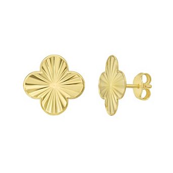 Karat Rush 14k Gold Flower Stud Earrings