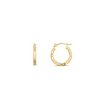 Karat Rush 14k Gold 15 mm Round Tube Earrings