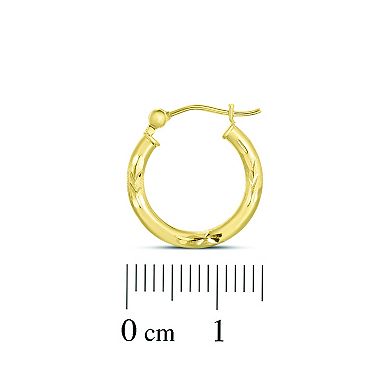 Karat Rush 14k Gold 15 mm Round Tube Earrings