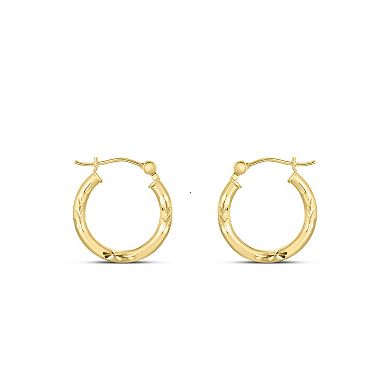 Karat Rush 14k Gold 15 mm Round Tube Earrings