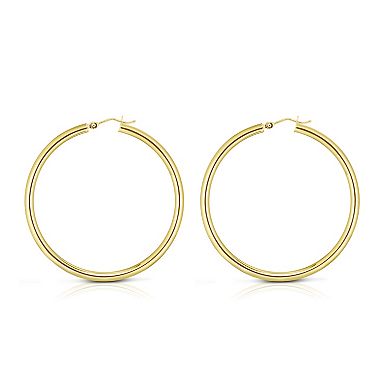 Karat Rush 14k Gold 20 mm Round Tube Hoop Earrings