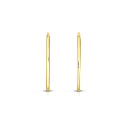 Karat Rush 14k Gold 20 mm Round Tube Hoop Earrings