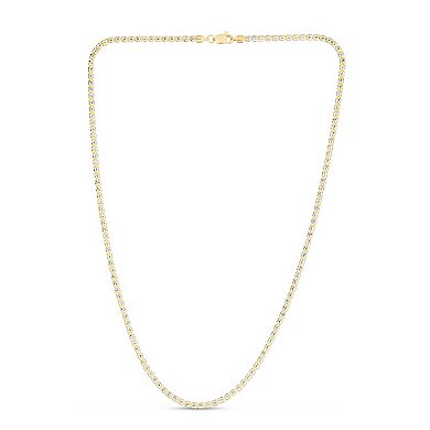 Karat Rush 10k Gold Two Tone Textured Ice Chain Necklace