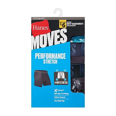 Boys 4-20 Hanes® Moves 5+1 Bonus Pack Stretch Boxer Briefs