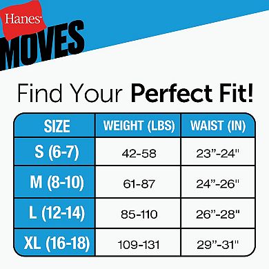 Boys 4-20 Hanes® Moves 5+1 Bonus Pack Stretch Boxer Briefs