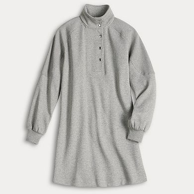Petite Sonoma Goods For Life® Snap Collar Dolman Sleeve Sweatshirt Dress