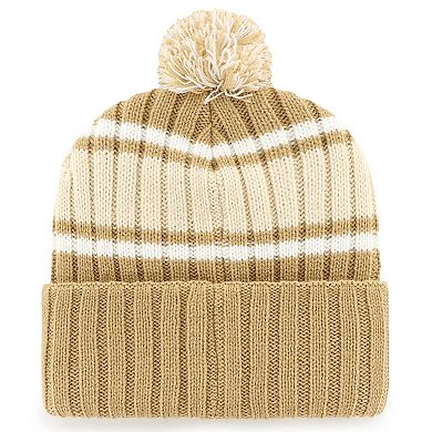 Men's '47 Khaki Philadelphia Eagles Two-Time Super Bowl Champions Plateau Cuffed Knit with Pom