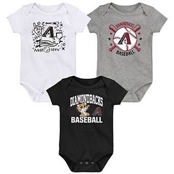 Infant Black Arizona Diamondbacks Batter Up 3-Pack Bodysuit Set