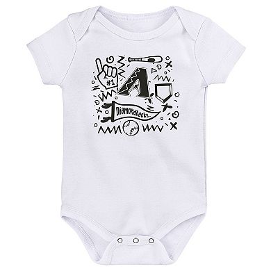 Infant Black Arizona Diamondbacks Batter Up 3-Pack Bodysuit Set