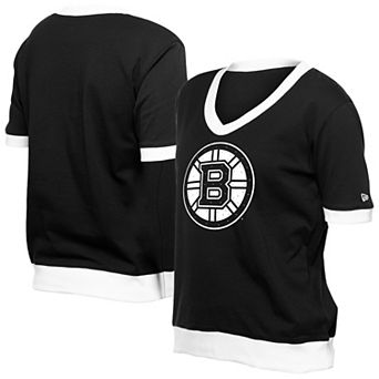 Women's New Era Black Boston Bruins Game Day Rhinestuds T-Shirt