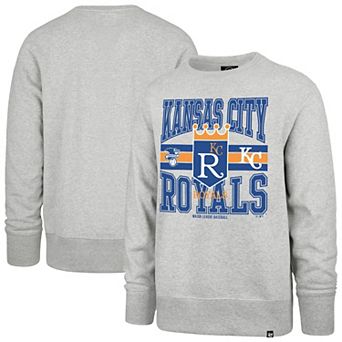 Men's '47 Gray Kansas City Royals Letters Headline Pullover Sweatshirt